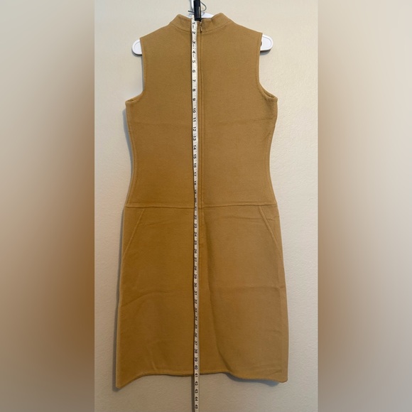 Kenar Sleeveless Mock Neck Midi Dress in Camel Brown - Picture 2 of 6